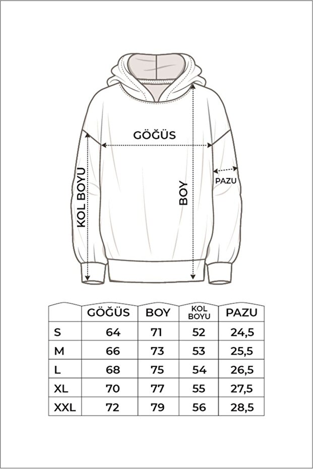 V Cool Baskılı Siyah Kapüşonlu Oversize Sweatshirt - 6