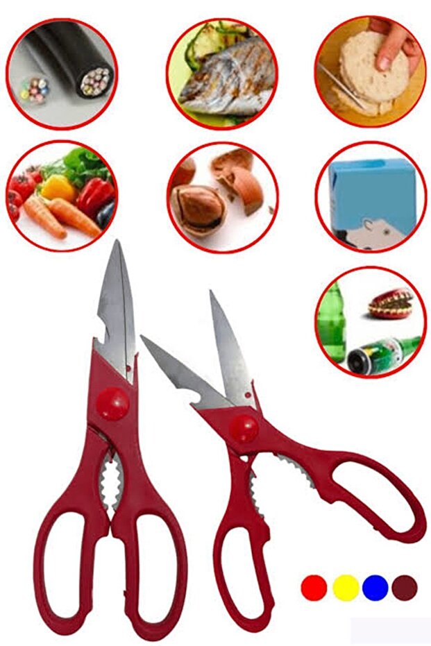 مقص مطبخ متعدد الأغراض، مقص حاد للغاية للأسماك والدجاج واللحوم والخضروات - 3