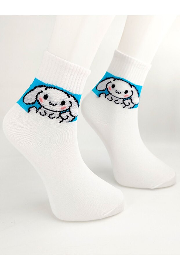 Unisex Cinnamoroll Patterned Sanrio Socks - Colorful White College Socks