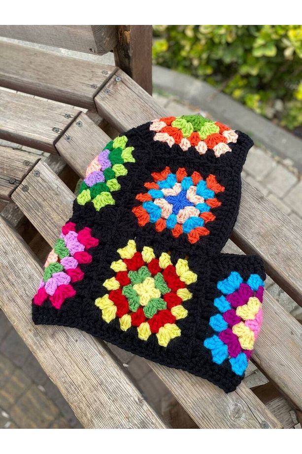 Crochet Balaclava El Örgüsü Boyunluklu Bere,Örgü Şapka - 1