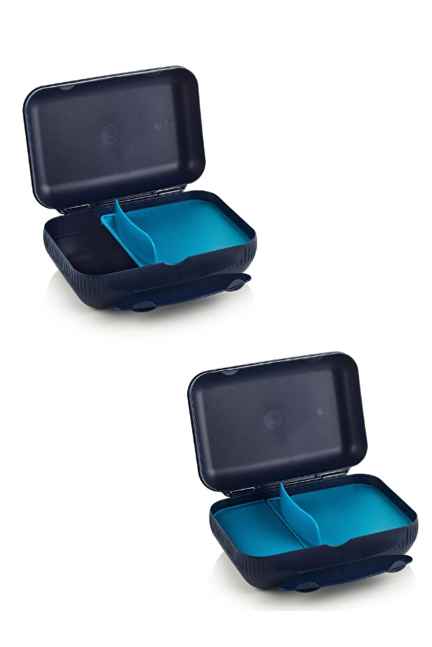 صندوق غداء زجاجي أزرق سعة 500 مل من إيكو + مجموعة توبر مع إشارة مرجعية - 2