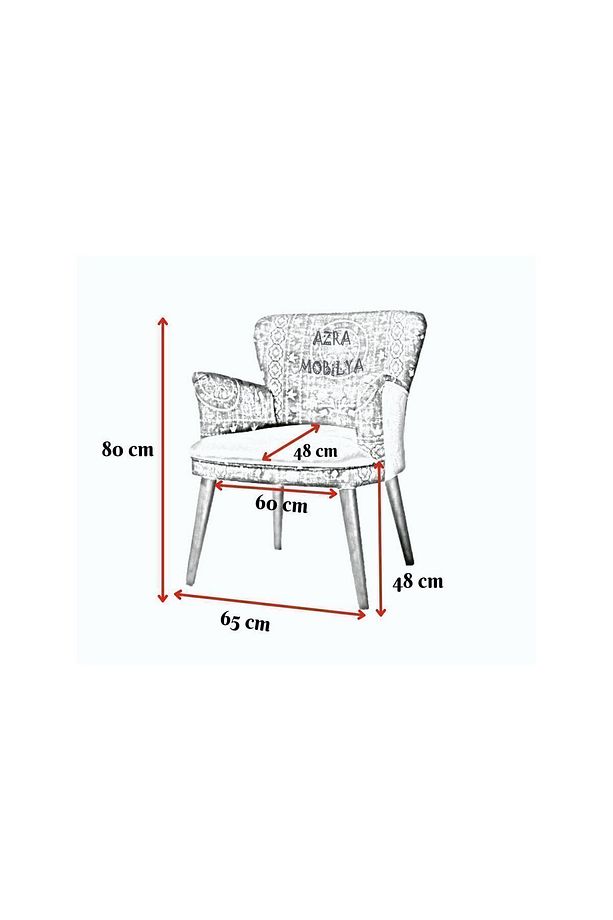 Berjer - Tekli Koltuk - Ahşap Ayak - Nubuk Kumaş - Ceviz Ayak - Sarı - 3