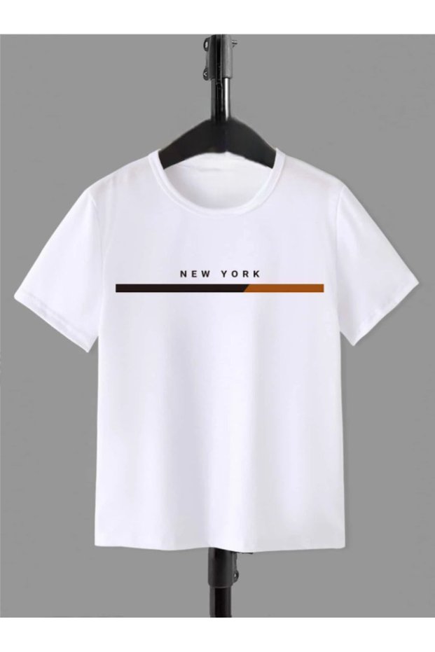 Children's Trend Model New York Printed Cotton White Tshirt