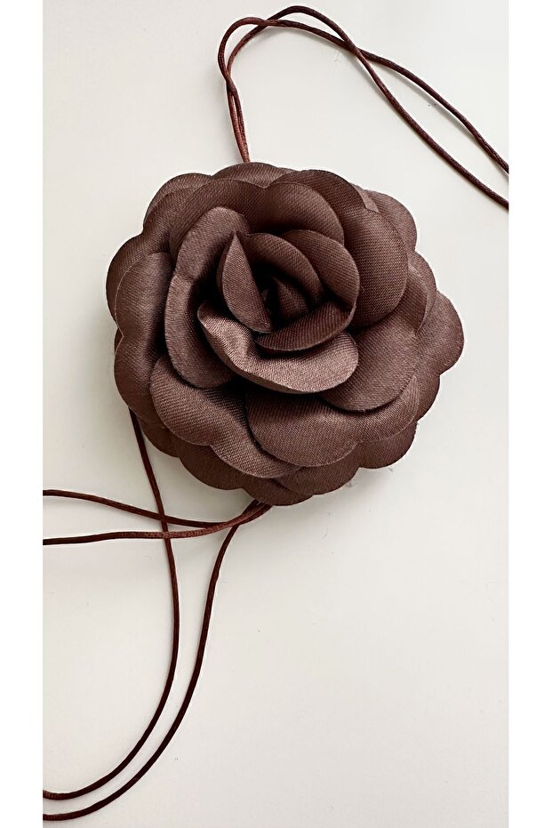 Lace-Up Fabric Flower Choker Necklace Rose Necklace