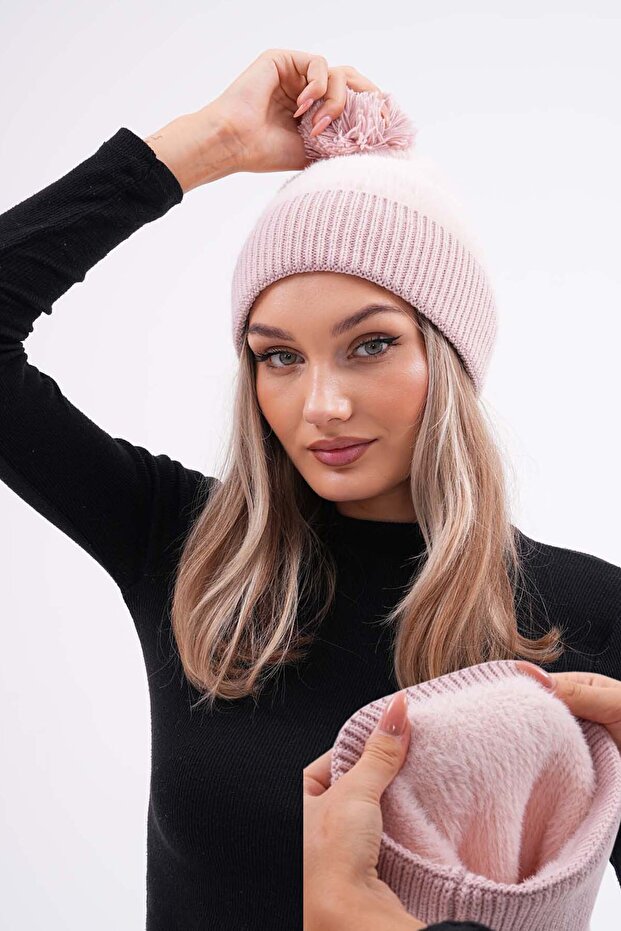 Peluş Ponponlu Bere - 1