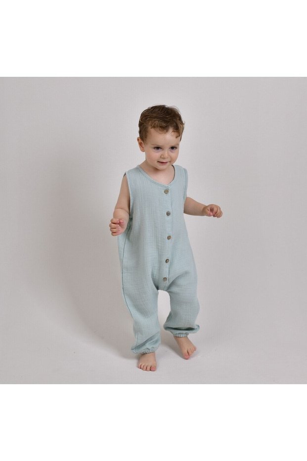 Muslin Jumpsuit Baby & Kids 100% Cotton - Mint