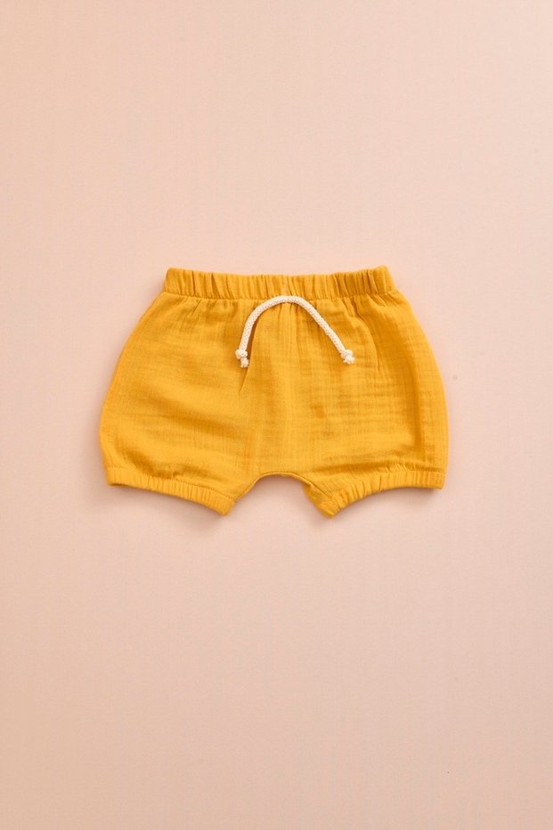 Muslin Bloomer Shorts Baby & Kids 100% Cotton - Mustard