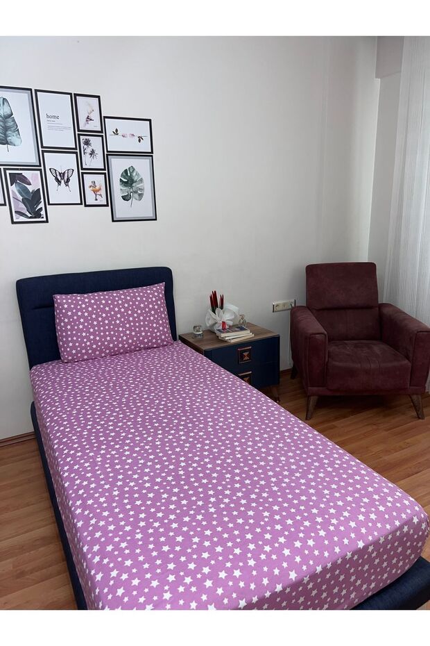 ملاءة سرير مفردة مطاطية ومبطنة - 1