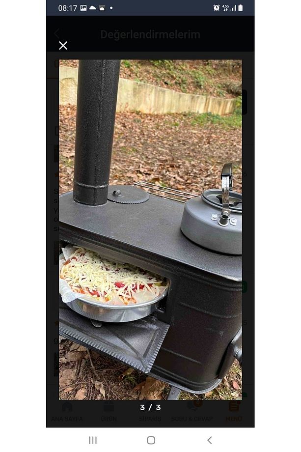 Kamp Ve Çadır Sobası Kuzineli Fırınlı Odun Yakan Taşınabilir Soba - 5