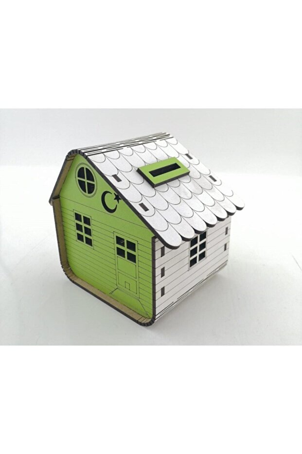 Mini Size Wooden House Piggy Bank