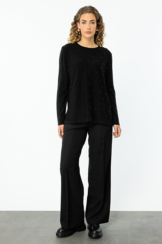 Taş Detalı Triko - 4