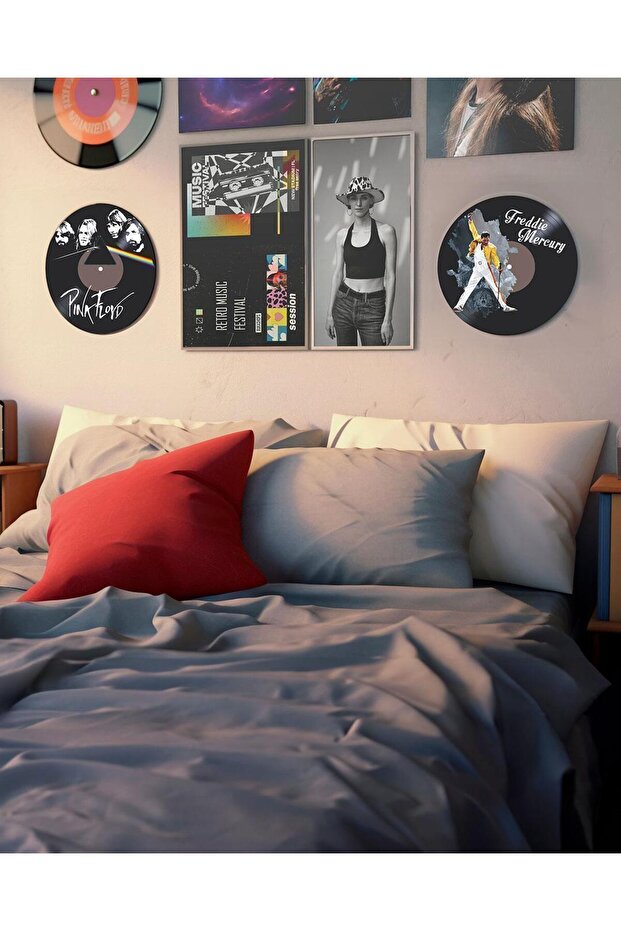 Pink Floyd Pembe Plak Duvar Dekoru - 6