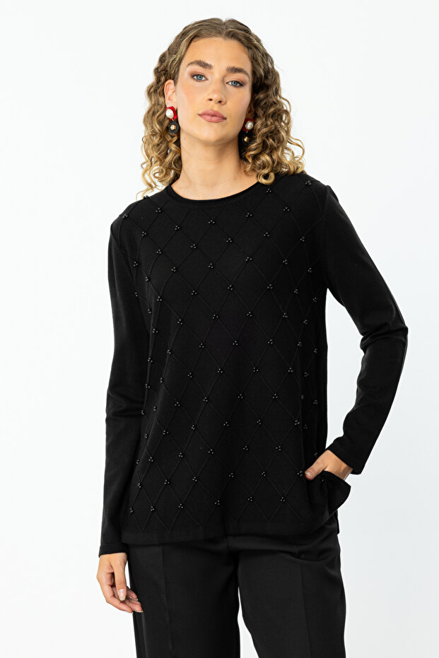 Taş Detalı Triko - 2