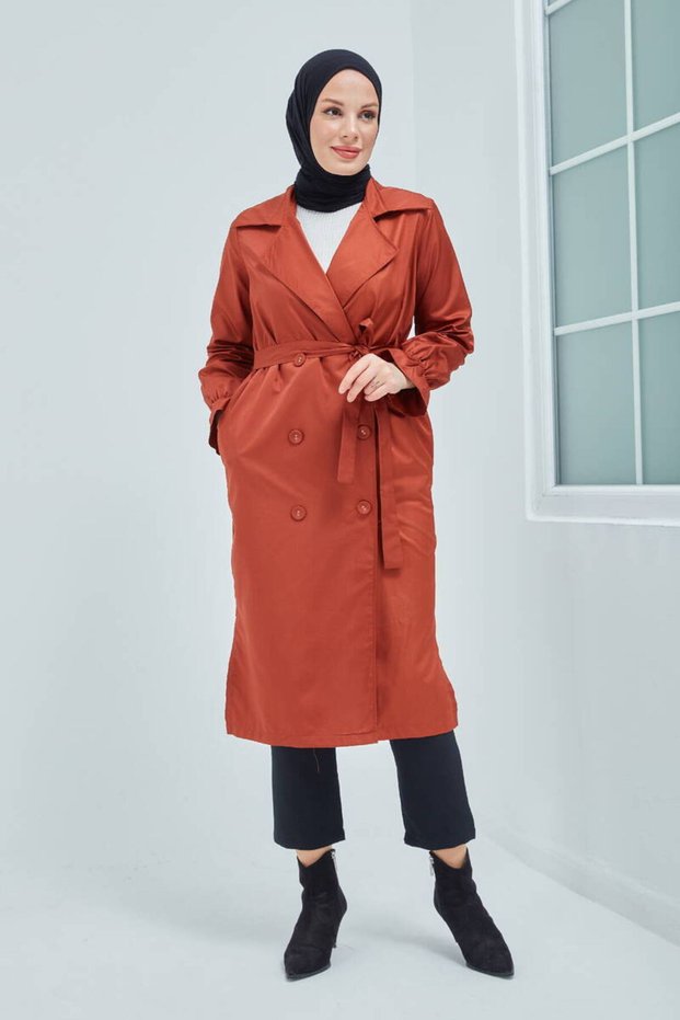 Handle Rubber Detailed Trench Mdr10067 Brown