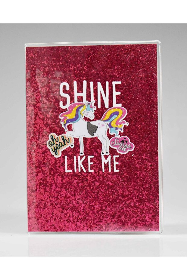 Fuchia Shine Unicorn Simple Notebook - 1