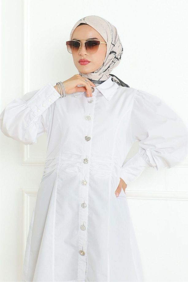 Cesline Desenli Soft Eşarp 1182 - Bej - 2