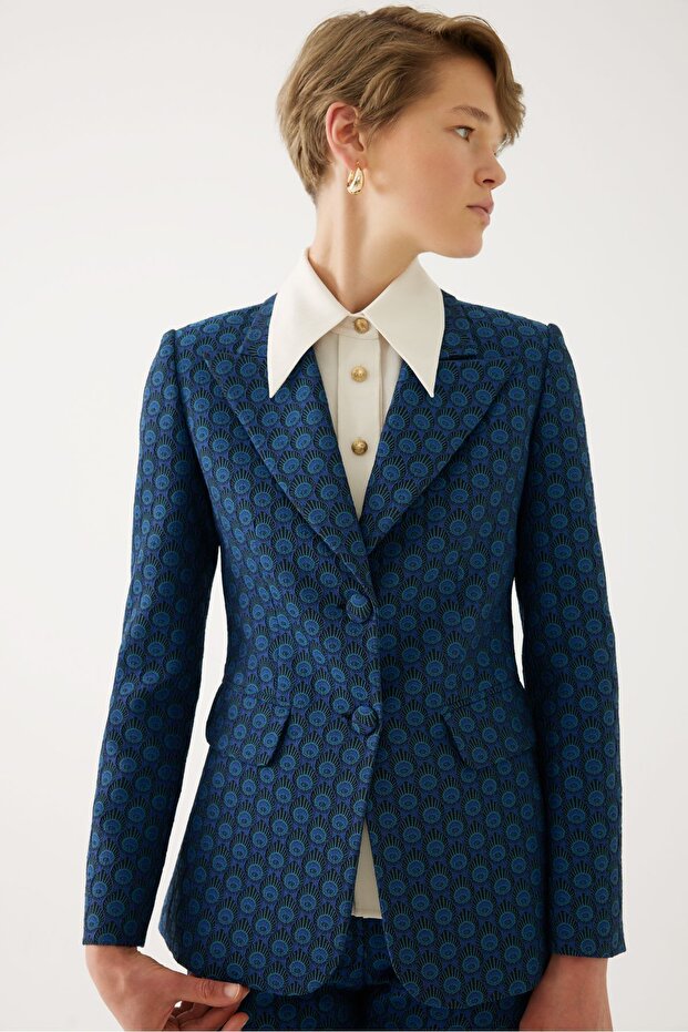 سترة منقوشة بقصة ضيقة - 1