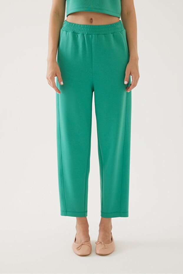 Beli Lastikli Örme Pantolon - 5