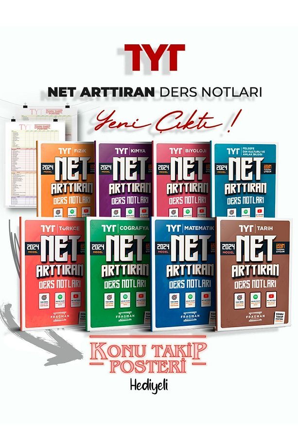 2026 Tyt Net Arttıran Ders Notları Full Set Tyt Konu Takip Çizelgesi Hediye Ösym Tarzına Uygun - 1