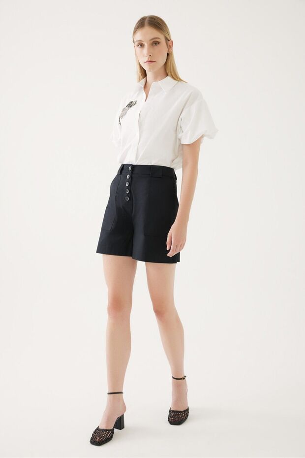 Siyah Klasik Şort - 1