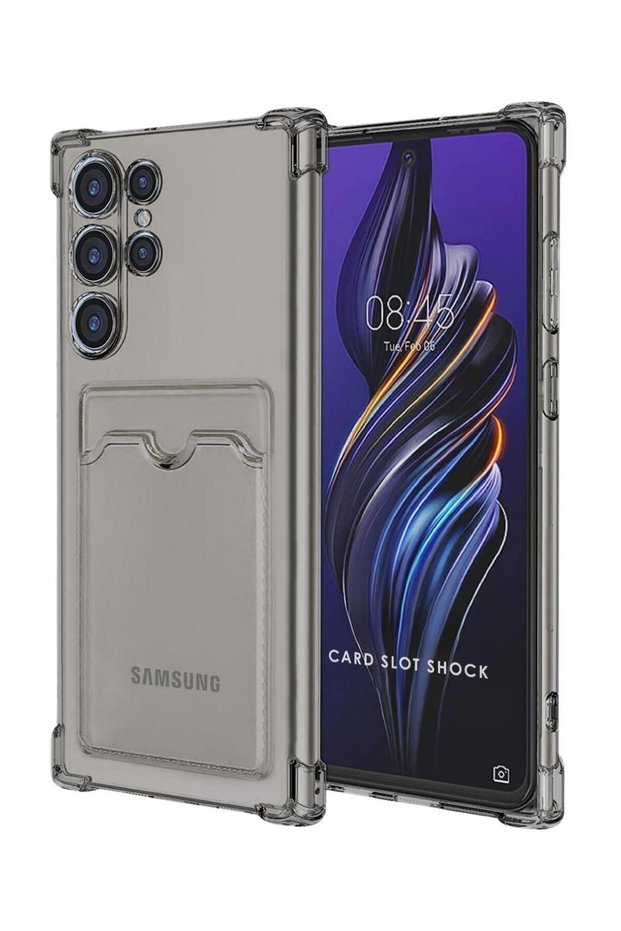 Samsung Galaxy S24 Ultra Case Shock Absorbing Corner Protection Silicone Cover with Card Holder Wallet