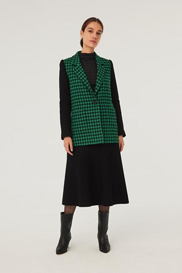 Men's Collar Patterned Jacket - 1