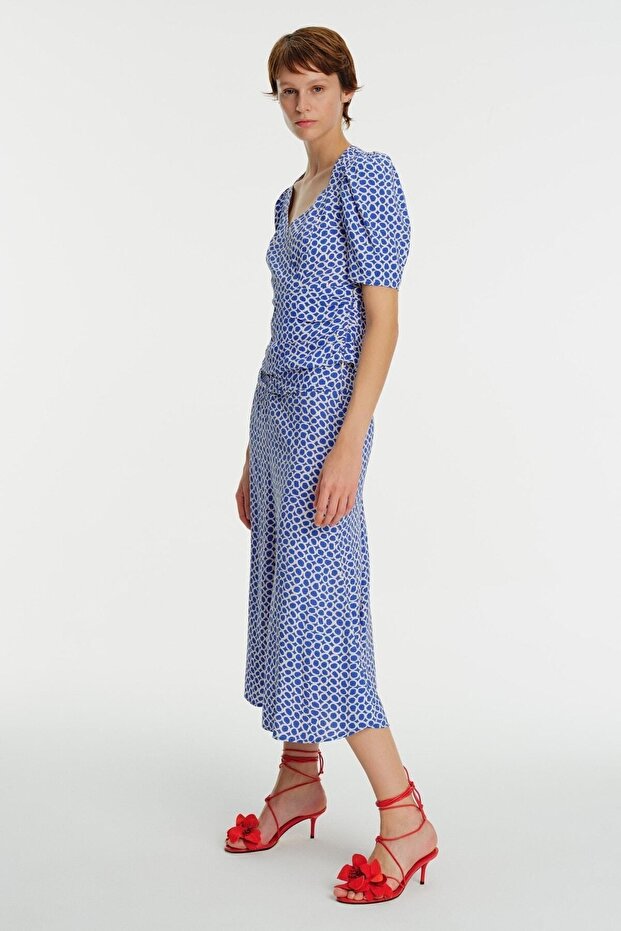 Kısa Kol Drapeli Bluz - 4