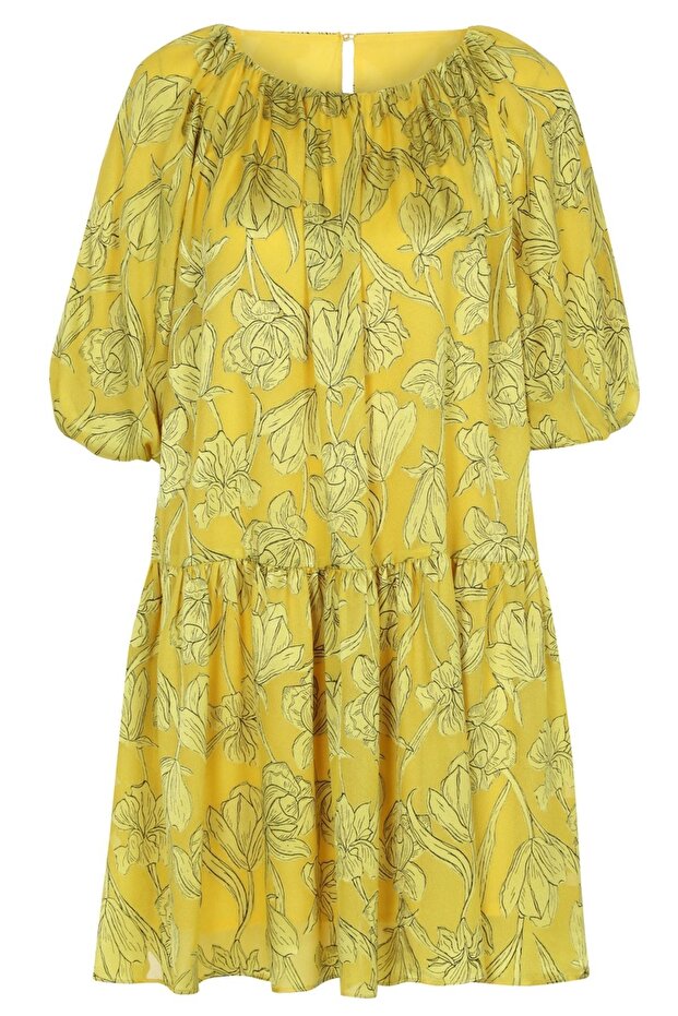 Balon Kol Mini Elbise - 6