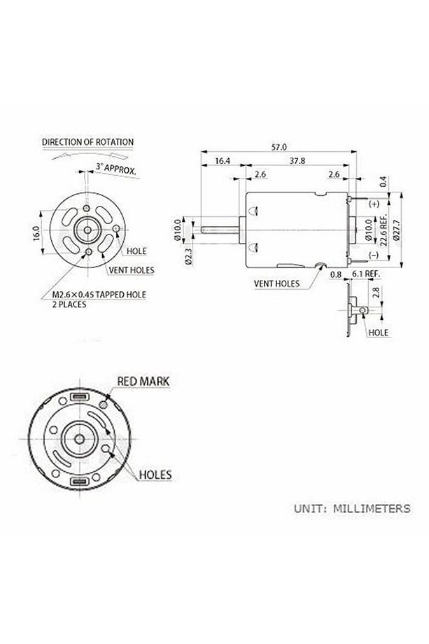 RS380 6V DC Motor 11500Rpm Yüksek Tork Hız DIY RC Oyuncak Model Araba Tekne Bot Uçak Helikopter - 8