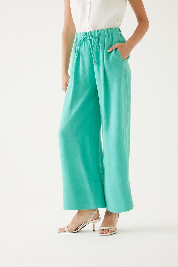 Mint Bağcık Detaylı Rahat Pantolon - 3