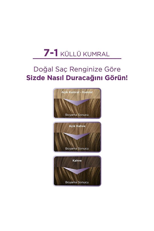 Göz Alıcı Renkler Küllü Kumral 7.1 Saç Boyası - 2