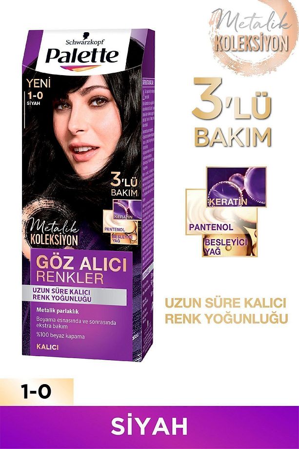 Göz Alıcı Renkler Saç Boyası No: 1.0 Siyah - 1
