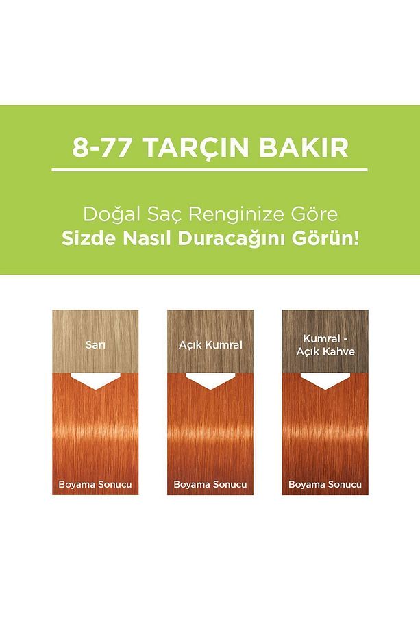 Kalıcı Doğal Renkler Saç Boyası 8-77 Tarçın Bakır - 2