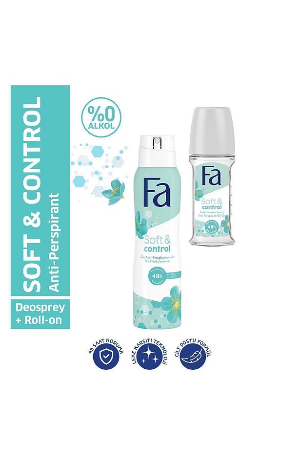 Roll-on Soft & Control Jasmine 50ml + Soft & Control Deosprey 150 Ml - 1