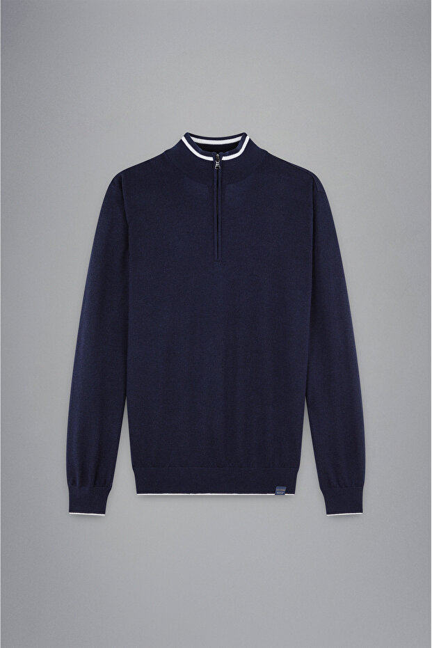 MEN'S ZIPPED PULLOVER C.W. WOOL - 4