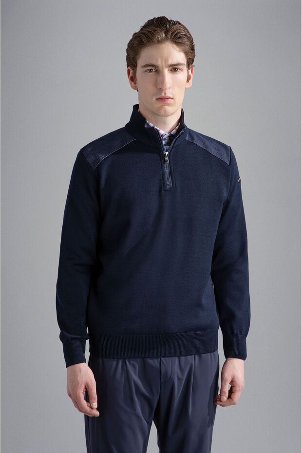 MEN'S ZIPPED PULLOVER C.W. WOOL - 1