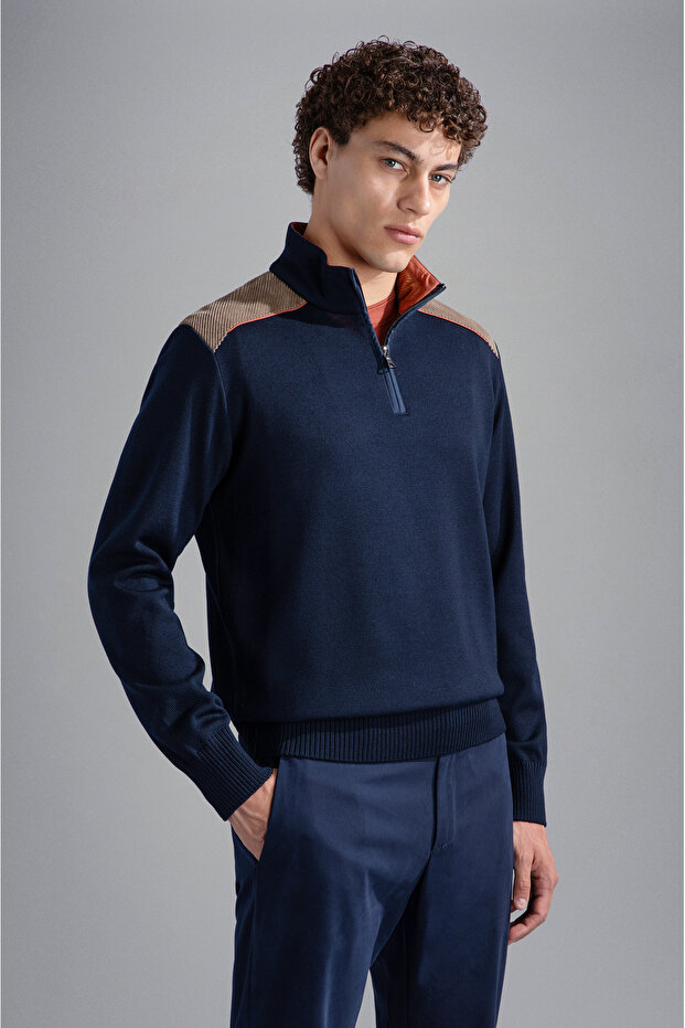 MEN'S ZIPPED PULLOVER C.W. WOOL - 1