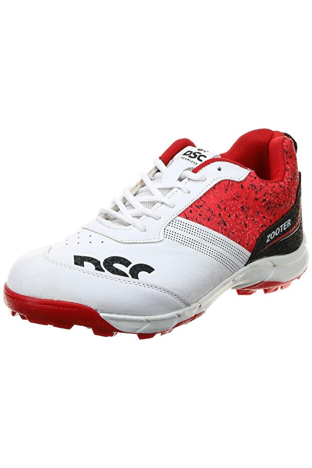 Zooter Cricket Shoes | White/Red | For Men And Boys | LightWeight | 44 EU