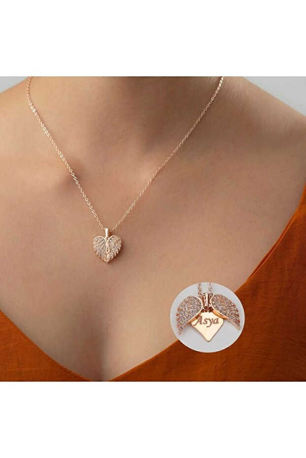 Isme Özel Melek Kanatlı Kolye - 1