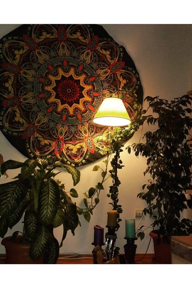 Mandala Yuvarlak Duvar Örtüsü Tapestry 75x75 cm - 2