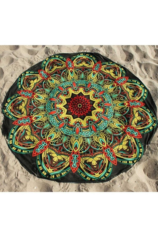 Mandala Yuvarlak Duvar Örtüsü Tapestry 75x75 cm - 1
