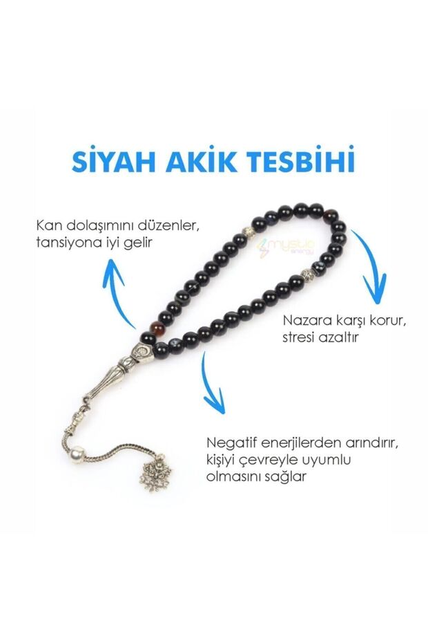 Natural Stone Black Agate Stone Men's Rosary | Natural Stone Gift | Gift Natural Stone