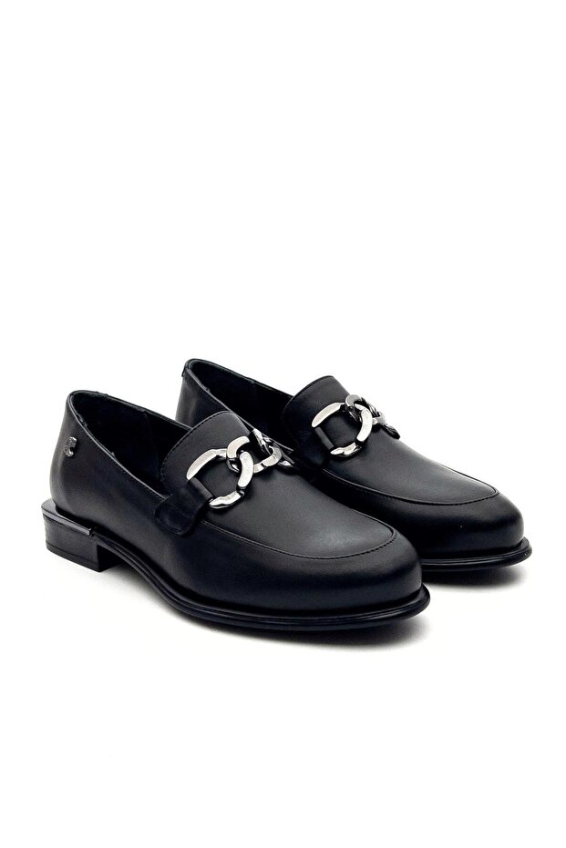 2050127K Women's Genuine Leather Buckle Loaver Shoes