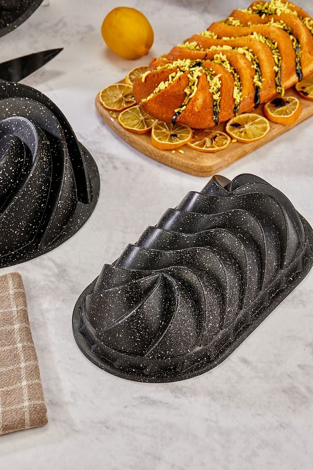 Granit Döküm Kek Kalıbı Seti 4 Farklı Model Kek Kalıbı Çeyiz Seti Tart Turta Seti - 5
