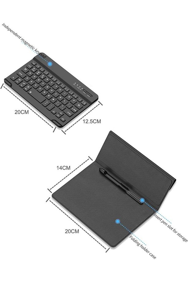 Galaxy Z Fold 5/6 Uyumlu Standlı Bluetooth Klavyeli Ve Keyboard Kapak - 5