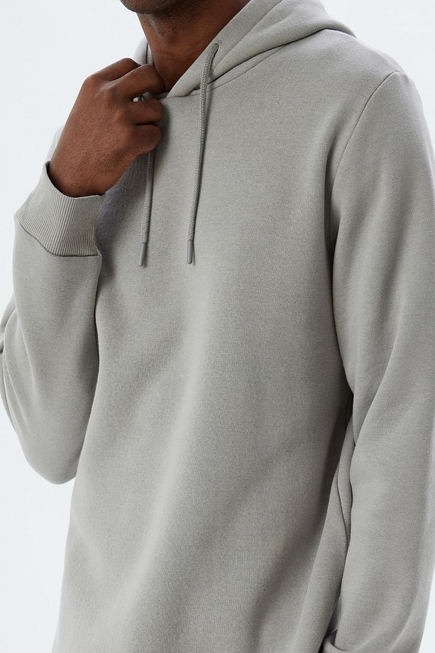 Kapşonlu Sweatshirt Basic Pamuk Karışımlı - 5