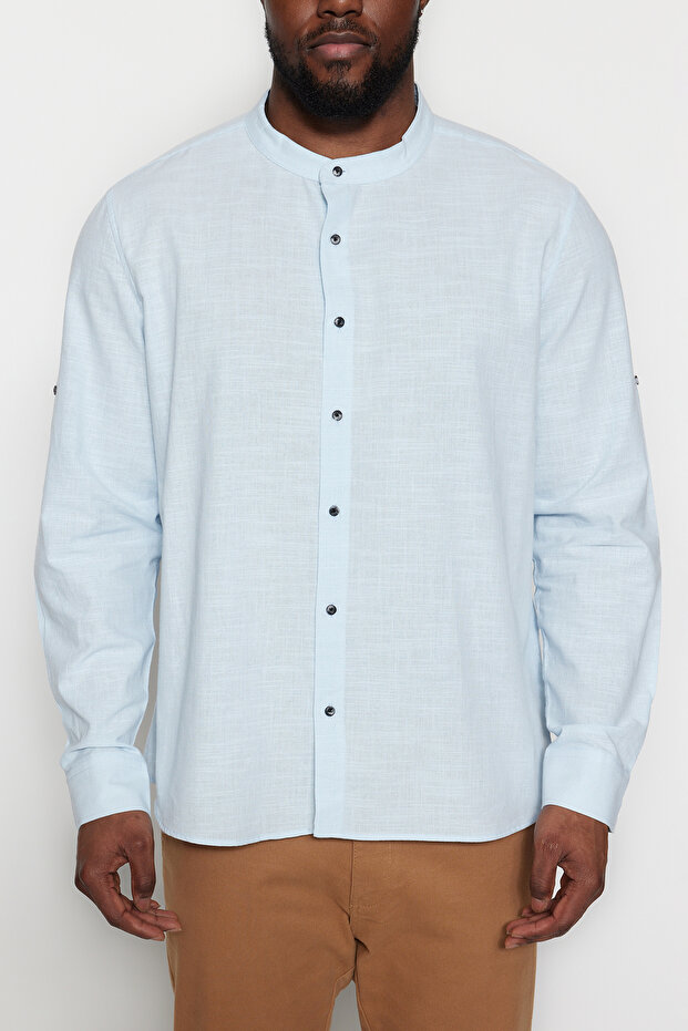 Mavi Regular Fit Rahat Hakim Yaka Basic Büyük Beden Gömlek TMNSS23GO00093 - 5