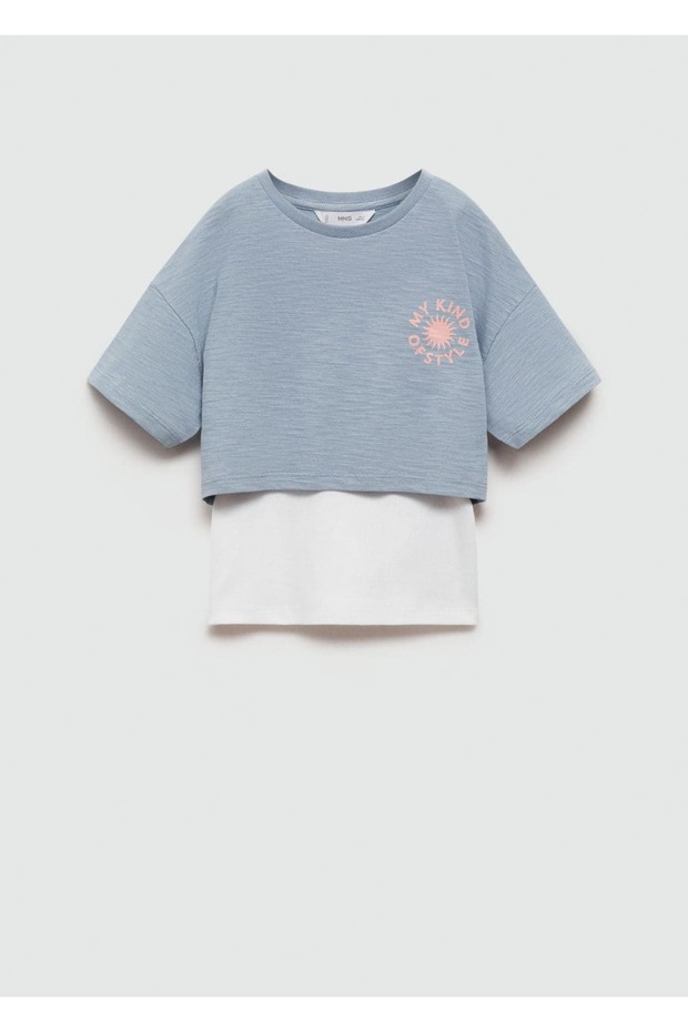 Çift Kat Desenli Tişört - 2