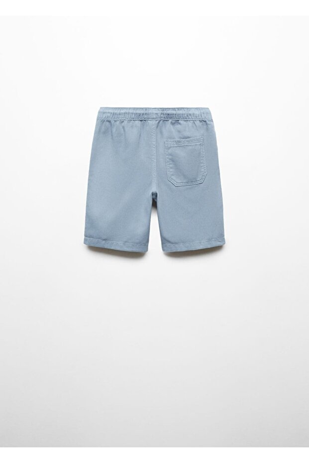 Beli elastik pamuklu şort - 2