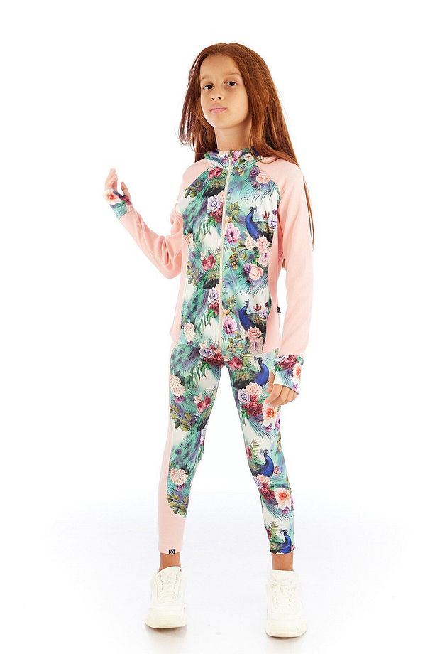 Shirley Çiçek Desenli Kapişonlu Kız Çocuk Sweatshirt Hırka - 2